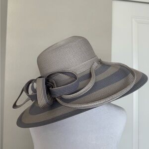 August Hats Chic Gray Ribbon Hat